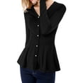 thumbnail image 5 of NOMADIC NOOK Women's 2 Packs V Neck Long Sleeve Ribbed Pullover Knitted Peplum Sweater, 5 of 7