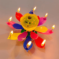 thumbnail image 3 of WANNGWE Happy Birthday Party Candle Cake Light Musical Lotus Flower Rotating Lamp Decor(2pcs,multicolour) HM94-12551, 3 of 3
