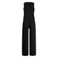 thumbnail image 4 of MSJUHEG Linen Pants Women Linen Sets for Women 2 Piece 2 Piece Outfits 2025 2 Piece Matching Summer Summer Outfits for Women Sleeveless Round Neck Tank Tops Lounge Sets for Women Black L, 4 of 5