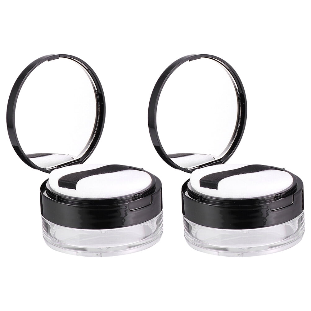 Homemaxs 2Sets Elastic Mesh Loose Powder Boxes Plastic Powder Boxes