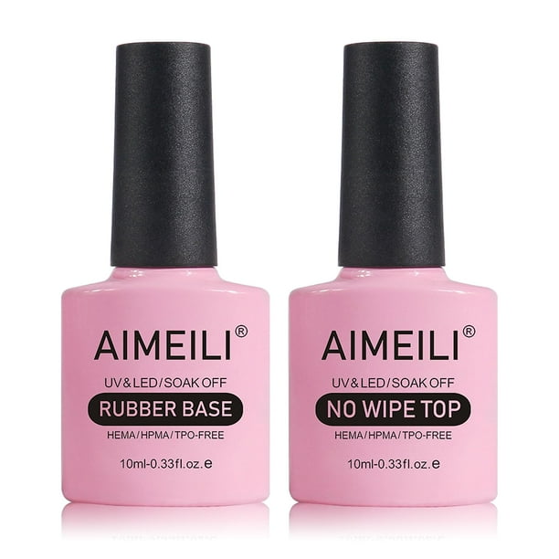 Set de esmaltes de uñas en gel AIMEILI con base de goma y capa superior que no se limpia