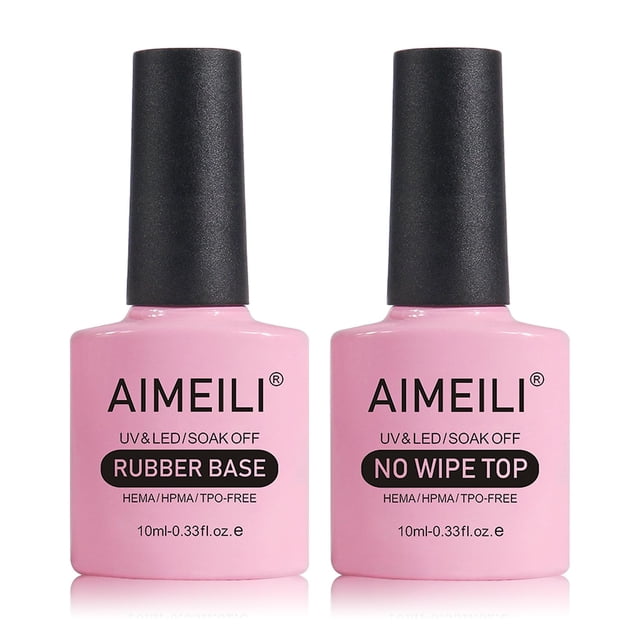 Set de esmaltes de uñas en gel AIMEILI con base de goma y capa superior que no se limpia