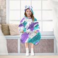 thumbnail image 7 of FORMRS Wearable Blanket Hoodie with Sleeves for Kids Cozy Flannel Sweatshirt, Green Drawing, 7 of 7