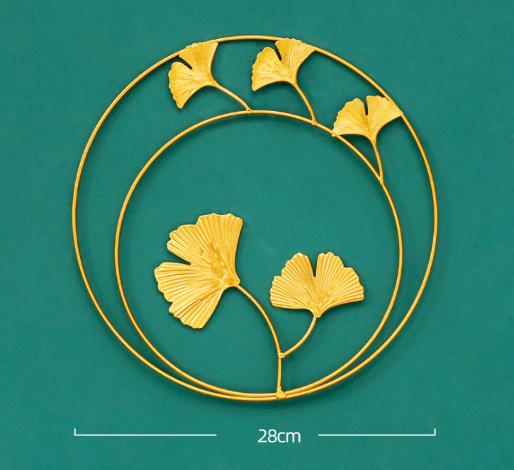 Gold Metal Leaf Wall Decor, Metal Art Wall Decor, Home Office Metal