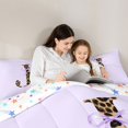 thumbnail image 4 of Manfei Cheetah Print J Personalized Initial Queen Comforter Set 3pcs for Girls Kids,Teens Women Kawaii Bow Tie Letter Bedding Comforter Set,Ultra Soft Home Decor, 4 of 6