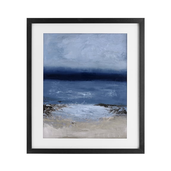 Endless Sea Moods Black Framed Print Under Glass, design by Design Fabrikken