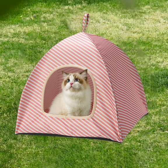 Cat Tent Indoor Outdoor, Waterproof Cat House with Removable Cushion for All Seasons, Portable Cat Cave Bed for Cats & Small Dogs, Folding Pet Tent
