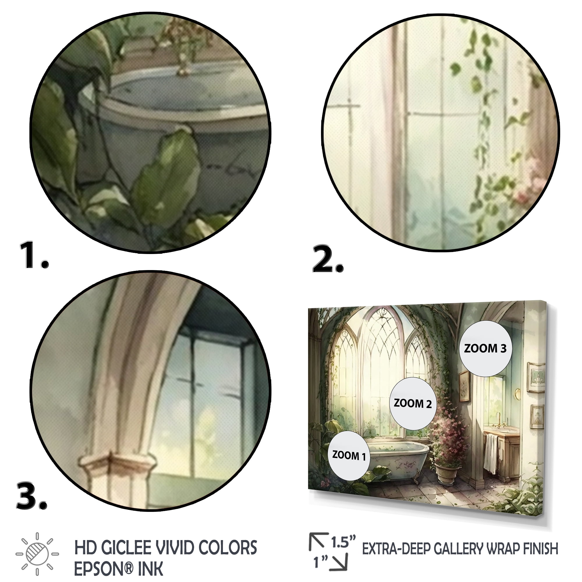 Designart Victorian Bathroom II Canvas Wall Art