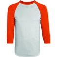 thumbnail image 1 of Camiseta de manga raglán de poliéster absorbente para adultos BLANCO/ NARANJA L Ropa deportiva Augusta 1505, 1 of 1