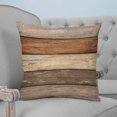 thumbnail image 4 of Pillow Covers 26x26 Set of 2, Farmhouse Beige Brown Throw Pillow Covers Decorative Couch Cushion Cover, Vintage Wooden Striped Microfiber Soft Square Pillowcases for Bedroom Living Room Sofa, 4 of 7