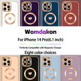 thumbnail image 6 of Magnetic case for iPhone 14 Pro Case for Women, Cute Gold Love Heart Soft MagSafe Case, Raised Full Camera Lens Protection Phone Case for iPhone 14 Pro MagSafe Case 6.1"- Red, 6 of 14