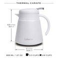 thumbnail image 4 of Lafeeca Thermal Coffee Carafe Tea Pot Stainless Steel, Double Wall Vacuum Insulated, Cool Touch Handle, Hot and Cold Retention, Non-Slip Silicone Base, BPA Free Winter White, 4 of 5