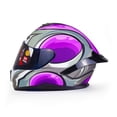 thumbnail image 1 of Casco Para Moto Rasen Cerrado Morado Con Gris Y Blanco Certificado Dot            violeta L, 1 of 16