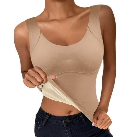 Kcodviy Thermal Underwear Tank Tops Lined Base Layer Cold Weather Winter Thermal Shirts Long Thermal Undershirts Girls Thermal Underwear Tops Thermal Top And Bottom Set Women Thermal Pants And Top Wom