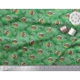 thumbnail image 2 of Soimoi Green Poly Georgette Fabric Palm Tree & Girl Holiday Printed Fabric 1 Yard 42 Inch Wide, 2 of 3