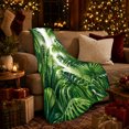 thumbnail image 3 of Lush green palm leaves tropical Flannel Blanket for bedroom sunroom living room reading nook Home Decor fresh vibrant botanical jungle art Gift for plant lovers, 3 of 9