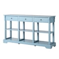 thumbnail image 3 of Tcbosik Narrow Console Table, 58.2" Long Sofa Table with Storage Shelves, Foyer Table with 3 Drawers for Living Room, Hallway, Easy Assembly, Teal Blue, 3 of 9