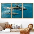 thumbnail image 2 of wall26 Framed Canvas Print Wall Art Set Tropical Sea Ocean Wave Underwater Dolphins Nature Animals Photography Realism Rustic Landscape Colorful for Living Room, Bedroom, Office - 24"x36"x3, 2 of 5
