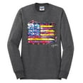 thumbnail image 2 of Wild Bobby, Colorful Neon Flag, Streetwear, Men Long Sleeve Shirt, Heather Black, Medium, 2 of 3