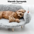 thumbnail image 5 of Cat Bed with Removable Washable Cover, Elevated Cat Couch for Cats & Small Medium Dogs, Wooden Pet Sofa Modern Pet Furniture (Grey, Large), 5 of 7