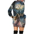 thumbnail image 5 of FcBaudy Robe à Capuche, Robes de Printemps pour Femmes, Robes pour Femmes Robe à Capuche à Manches Longues pour Femme avec Imprimé d'Halloween Robe Ample Mode Robe Courte Robe pour Femme, 5 of 5