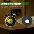 thumbnail image 4 of AYRELY® Reloj despertador súper ruidoso para adultos que duermen mucho, doble campana retro de 4 pulgadas, silencioso, de cuarzo, sin tictac, con retroiluminación, esfera luminosa, despertadores para, 4 of 5