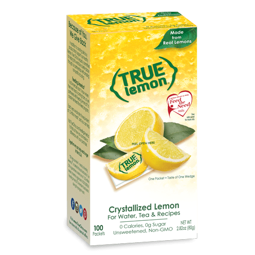 Photo 1 of (100 Packets) True Lemon Sugar Free, On-The-Go, Caffeine Free Powdered Drink Mix *3 PACK* BB 02/04/24