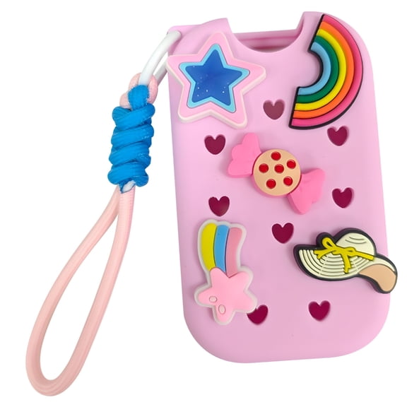Misright Silicone protectors For 30ml Hand Sanitizer Bottle Featuring Decorative Keychain
