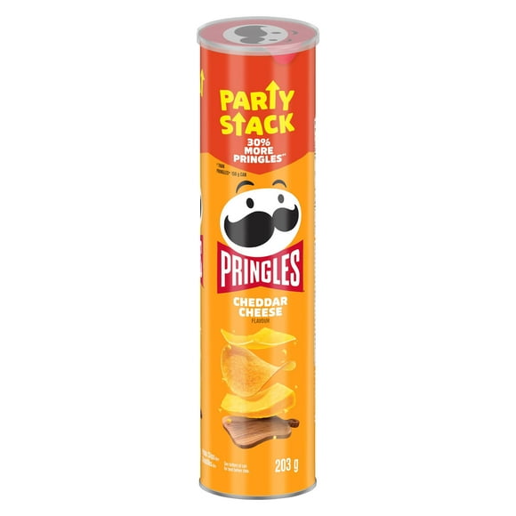 Pringles Potato Chips Cheddar Cheese Flavour Party Stack 203 g, 203g