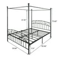 thumbnail image 3 of Hassch Metal Canopy Platform Bed Frame Queen Size 4-Post Mattress Foundation Modern Corner Bed with Headboard for Adults, Black, 3 of 8
