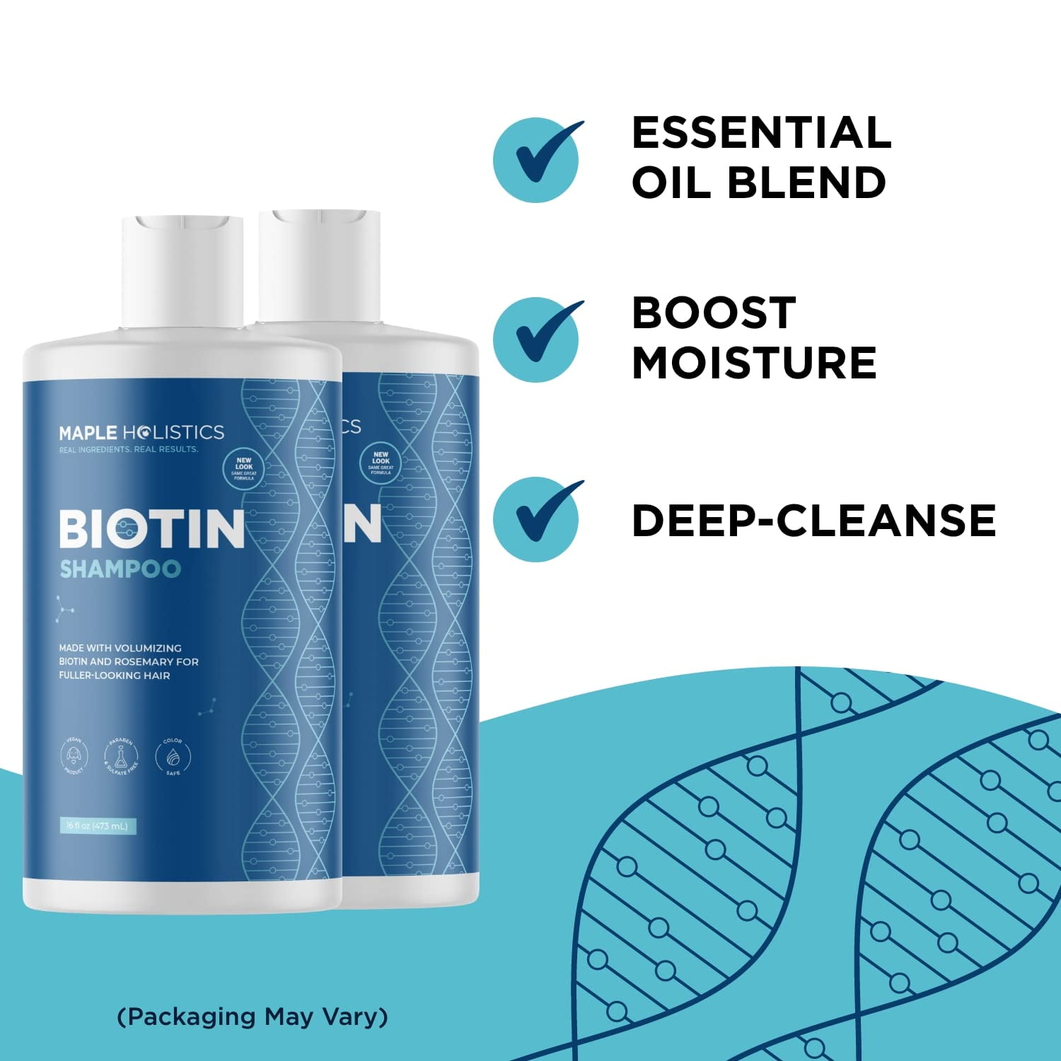 Volumizing Biotin Shampoo for Thinning Hair - Thin Hair Shampoo with Rosemary Argan and Essential Oils for Hair Care - Vegan Sulfate Free Shampoo for Damaged Dry Hair 2 Pack
