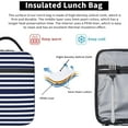 thumbnail image 4 of Blue And White Striped Lunch Bag Insulated Lunch Box Reusable Thermal Lunch Tote Bag With Zipper For Work Outdoor Travel Picnic, 4 of 6