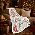 thumbnail image 3 of Printed Flannel Throw Blanket with Thankful Holiday Snowman Scene Mittens Box Christmas Present, 3 of 9