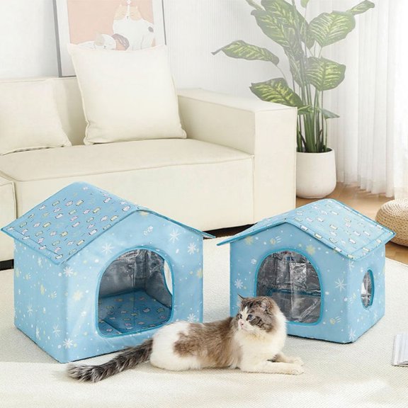 View of Outdoor Insulated Cat Shelter - Weatherproof, Foldable, Suitable for ...