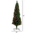 thumbnail image 3 of Nearly Natural 6ft. Slim Pre-Lit Fiber Optic Artificial Christmas Tree, Green, 3 of 13