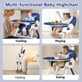 thumbnail image 6 of SolarSoda Portable High Chair with Wheels, Foldable Travel High Chair for Babies Toddlers, Blue, 6 of 12