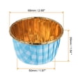 thumbnail image 2 of Dorado Azul Cuadros Magdalena Tazas, 50uds Aluminio Papel Estándar Magdalena Forros Magdalena Hornear Copas para Cumpleaños Fiesta Suministros Bodas Decoraciones, 2 of 6