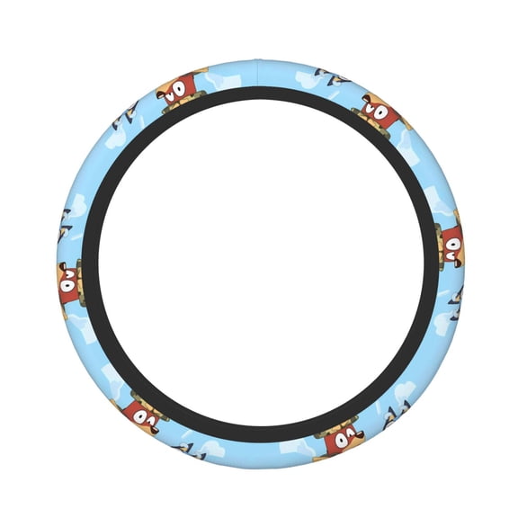 Saiise Bluey Print Steering Wheel Covers for Car,Truck and SUV,Universal 15 inch Steering Wheel Cover Protection