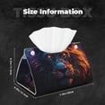 thumbnail image 6 of Lsque Forest Cool Lion Printed Long Tissue Box Cover Holder, Facial Paper Organizer Dispenser,Triangle with Bottom Belt, PVC Leather Decorative Organizer, 6 of 9