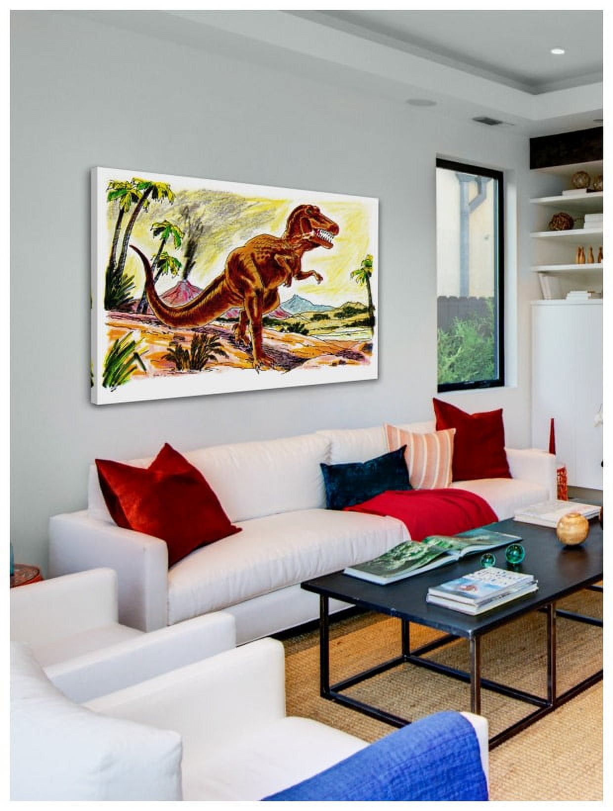 Marmont Hill "Angry Tyrannosaur" by Curtis Painting Print on Canvas