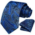 thumbnail image 3 of HISDERN Ties for Men Paisley Tie and Pocket Square Woven Classic Floral Mens Ties Handkerchief Set, 3 of 7
