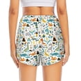 thumbnail image 2 of Lsque Cartoon Dinosaur Printed Women's Running Shorts with Liner Pockets,Elastic Quick Dry Workout Athletic Gym Yoga Shorts,Womens High Waist Shorts-Large, 2 of 9