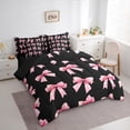 thumbnail image 4 of Feelyou Teens Cute Bow-tie Twin Bedding Sets 7-Piece, Butterfly Knot Princess Bedding Comforter Set, Watercolor Bowknot Pink Reversible Sheet Sets, Ultra Soft Bedroom Decor, 4 of 8