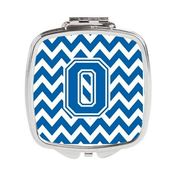 Letter O Chevron Blue & White Compact Mirror - Blue & White - 3in. H x 0.3in. W x 2.75in. L