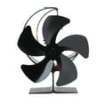 thumbnail image 1 of Ventilador de leña de 5 aspas, circulación de aire ultrasilencioso, calefacción, ahorro de energía, alimentado por calor, para pesca en hielo, camping, color negro, 1 of 14