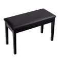 thumbnail image 3 of Kadyn Solid Wood PU Leather Padded Piano Bench Keyboard Seat-Black, 3 of 7