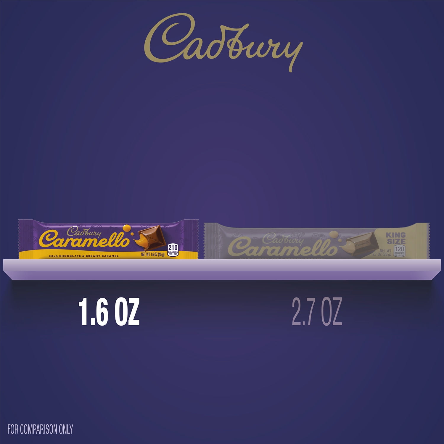 Cadbury Caramello Milk Chocolate Caramel Candy, Bars 1.6 oz, 18 Count