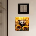 thumbnail image 3 of 14 Inch Wall Clock Battery Operated Square Clock Decorative for Office, Kitchen, Outdoor, Living Room，Panda Bear Sunflower Blossom Green Beautiful, 3 of 4