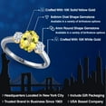 thumbnail image 2 of Gem Stone King 10K Two Tone Gold Canary Mystic Topaz and White Moissanite Engagement Ring for Women | 2.02 Cttw | Oval 8X6MM | Gemstone November Birthstone | Size 7, 2 of 7