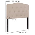 thumbnail image 4 of Pemberly Row Contemporary Tufted Twin Panel Headboard in Beige, 4 of 7
